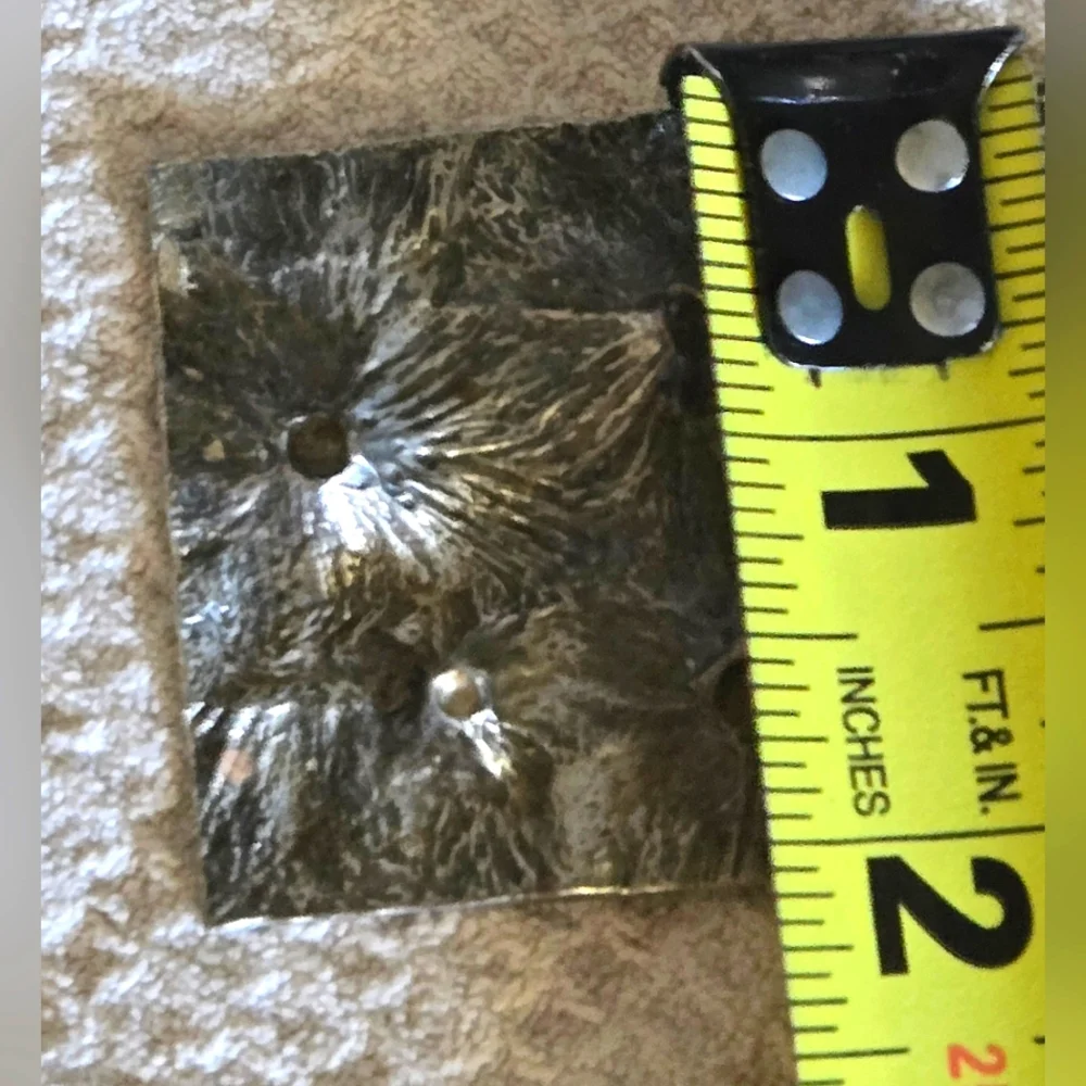 Artistic Vintage Textured Boho Metal Pendant On Genuine Leather Strap 14" - Picture 7 of 10